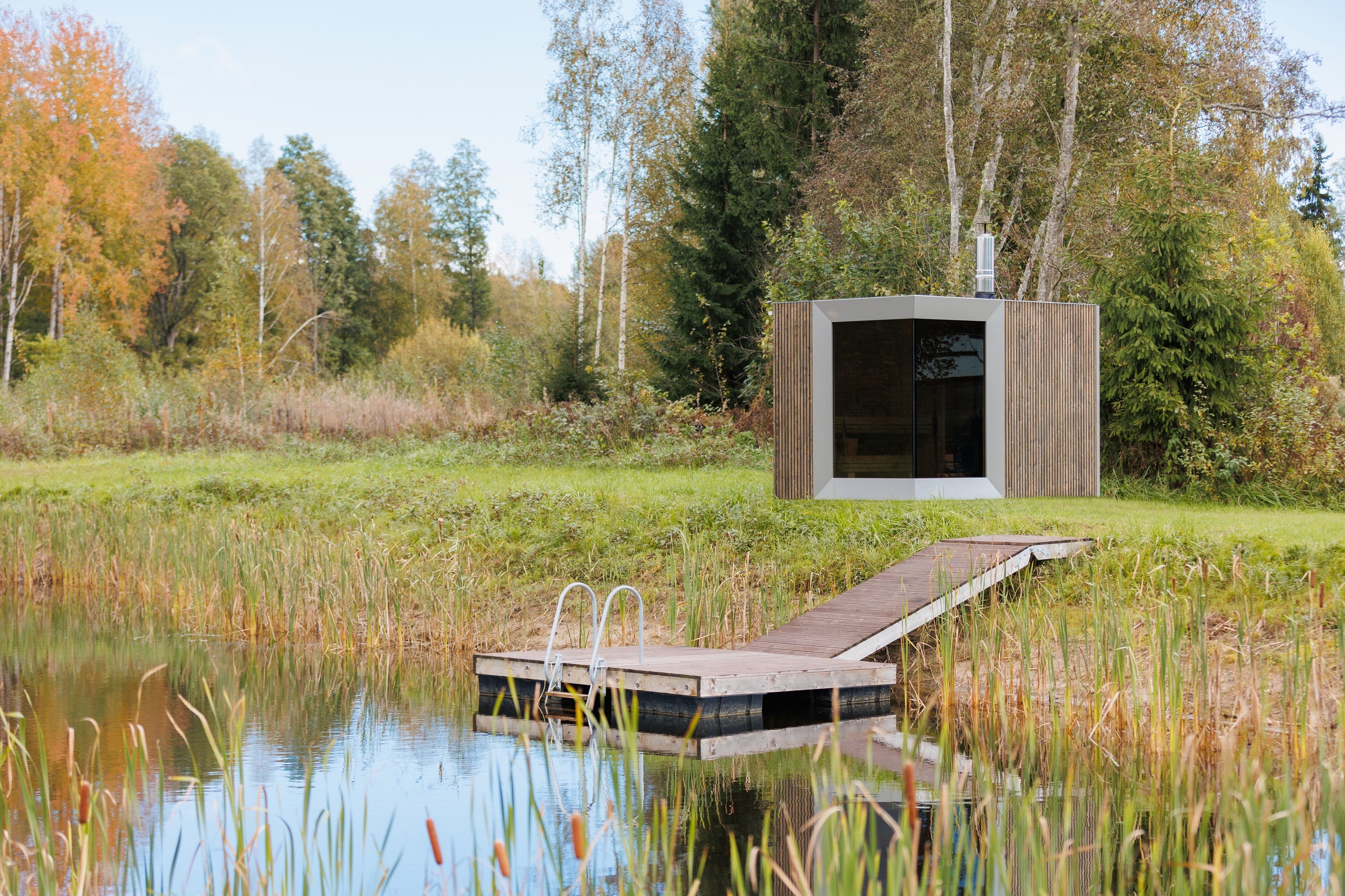 Genevas Zermatt Pre-Assembled Outdoor Sauna Cabin with Changeroom