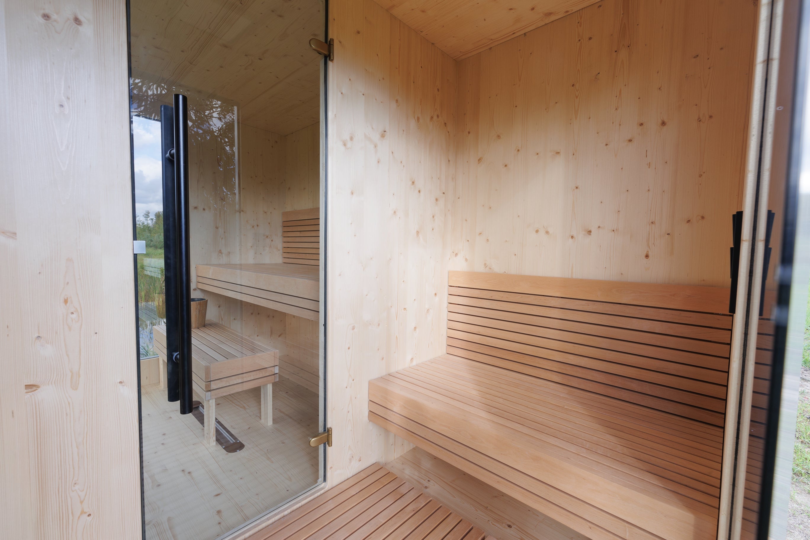 Genevas Zermatt Pre-Assembled Outdoor Sauna Cabin with Changeroom