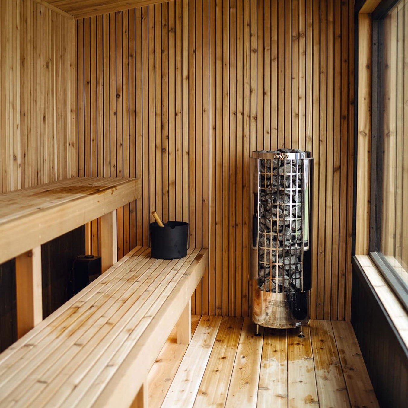 Harvia Cilindro PC80 8 kW Electric Sauna Heater w/ Built-In Controls