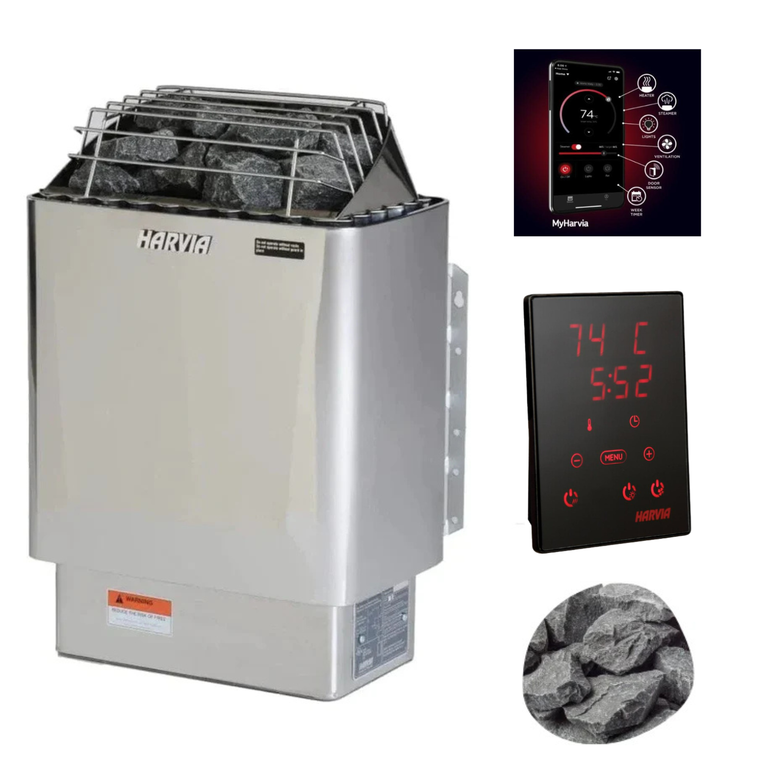 Harvia KIP45W Electric Sauna Heater Package
