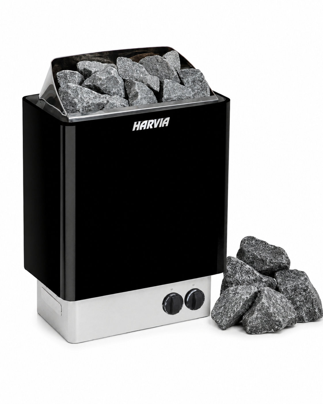 Harvia KIP80B 8 kW Black Electric Sauna Heater w/ Built-in Controls & Stones