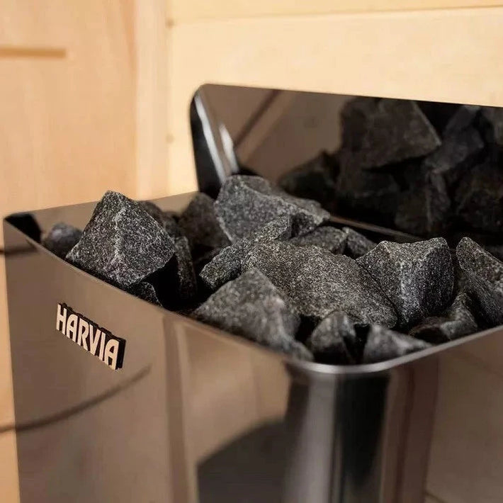 Harvia The Wall Series, 6kW, Black Stainless Steel Sauna Heater, 240V 1PH HSW6U1B