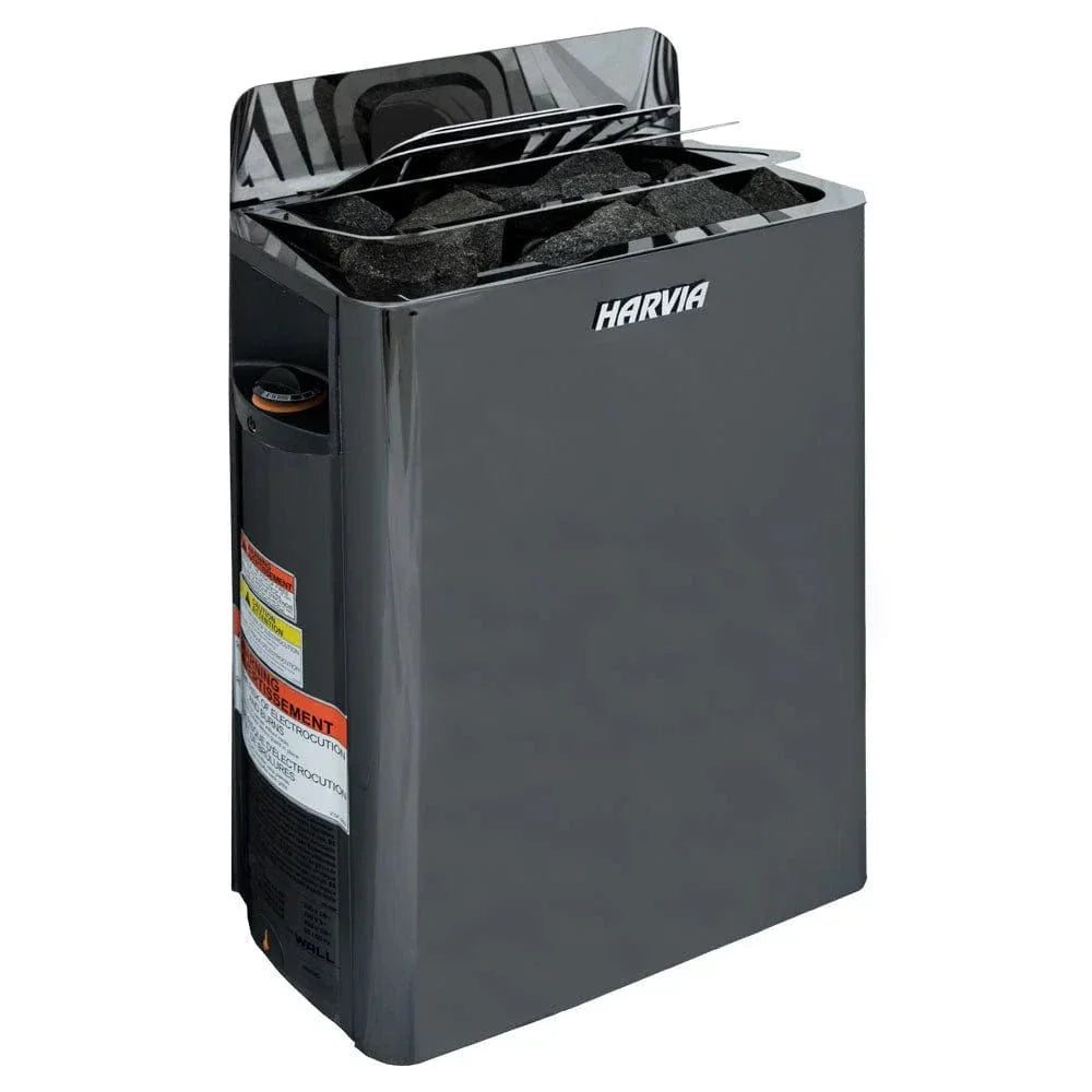 Harvia The Wall Series, 8kW, Black Stainless Steel Sauna Heater, 240V 1PH HSW8U1B