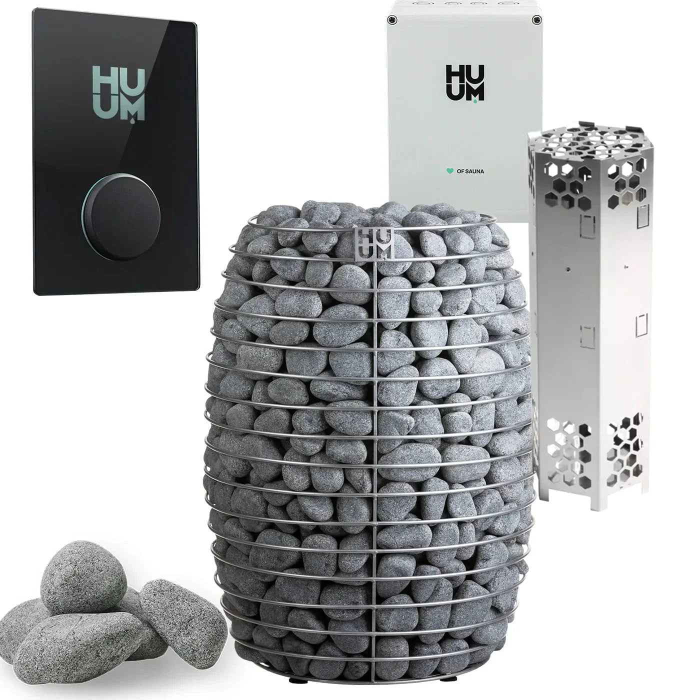 HUUM Sauna Heater UKU WiFi Glass HUUM HIVE 15.0kW Electric Sauna Heater Package