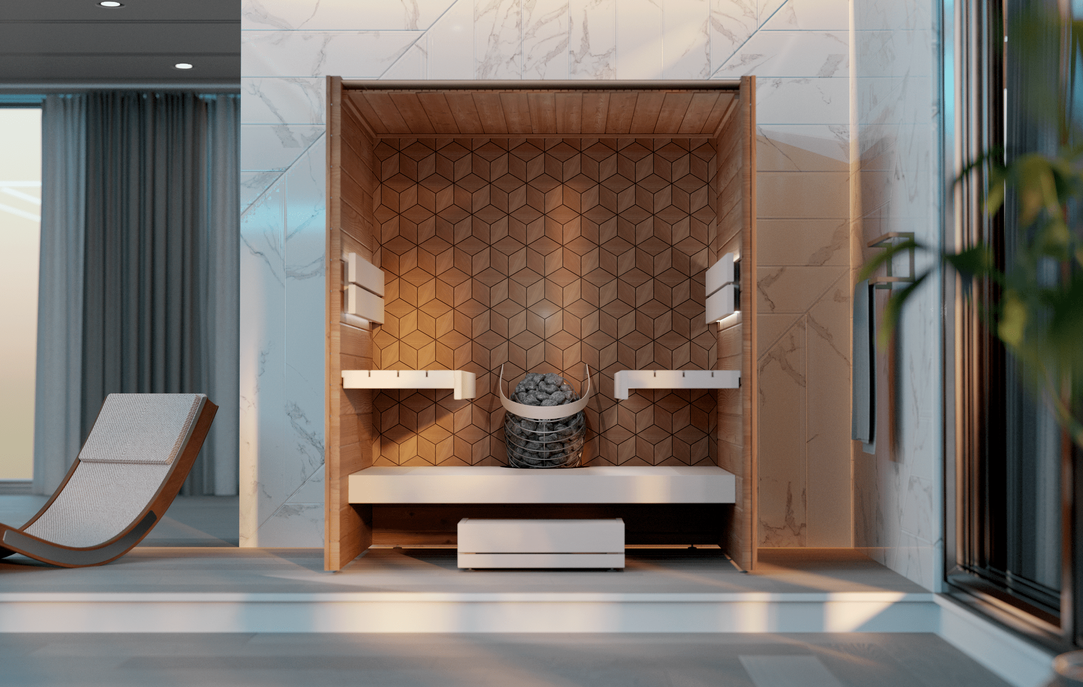 Leil Como 4-180 4 Person Indoor Sauna Kit
