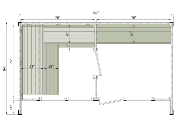 Leil Patio L 5 Person Outdoor Sauna with Large Changing Room