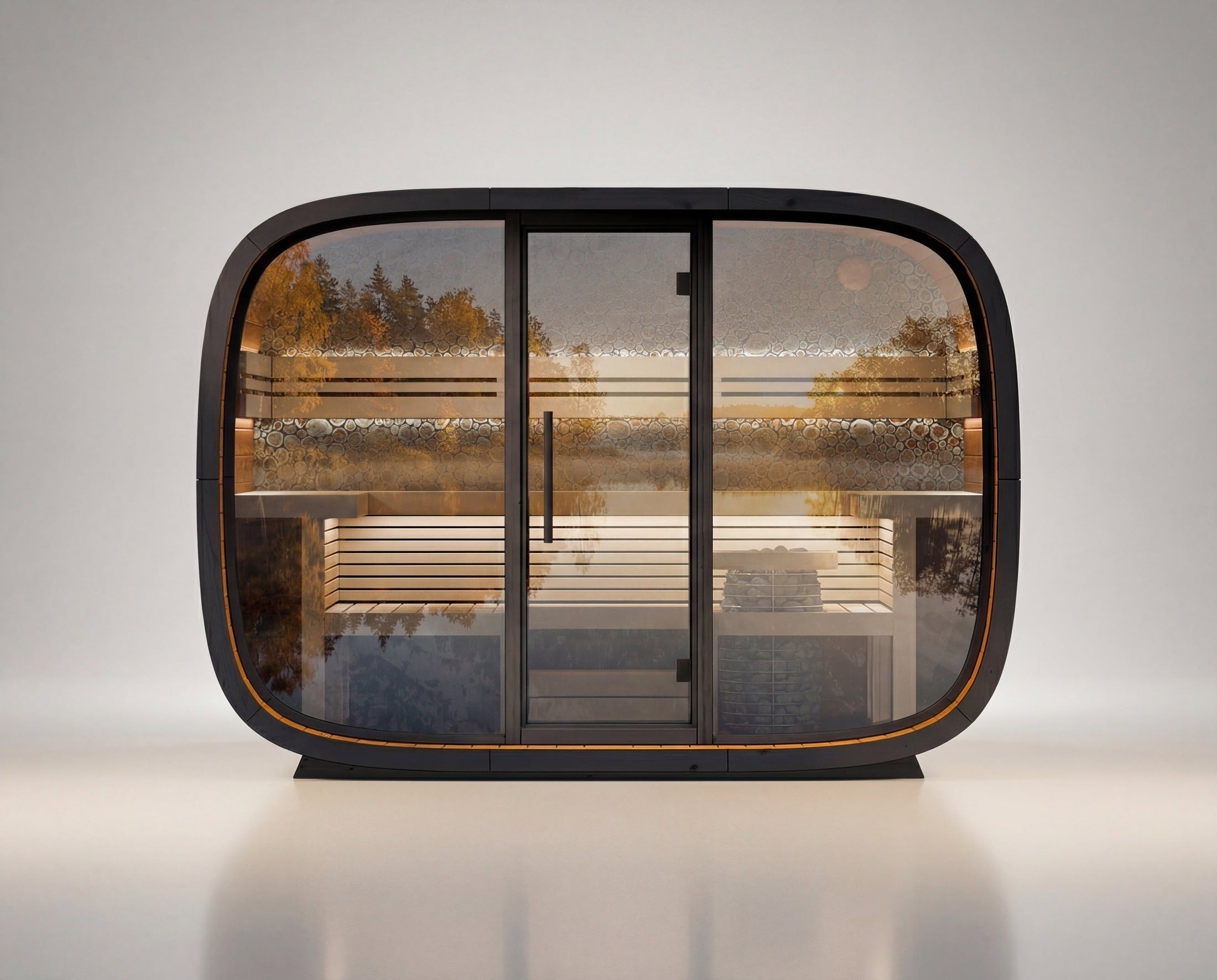 Leil Round Cube Relax Outdoor Sauna 6 Person