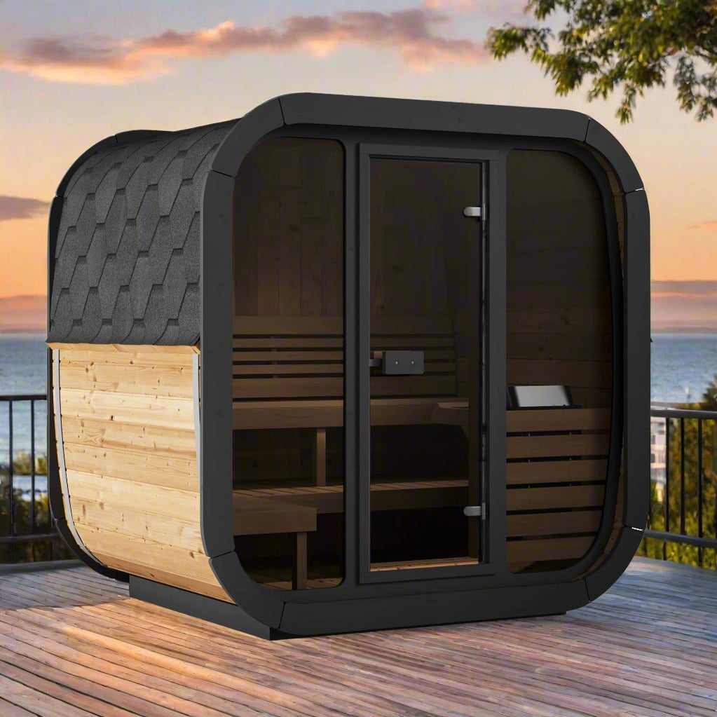 SaunaLife Model CL5G 4 Person Cube Series Outdoor Sauna Kit