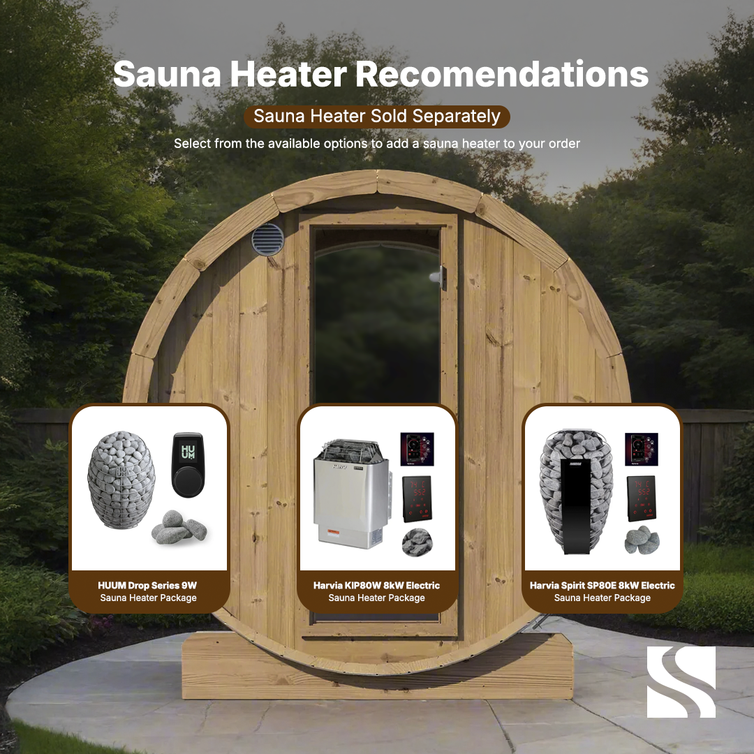 SaunaLife Model E7W 4 Person Sauna Barrel-Window