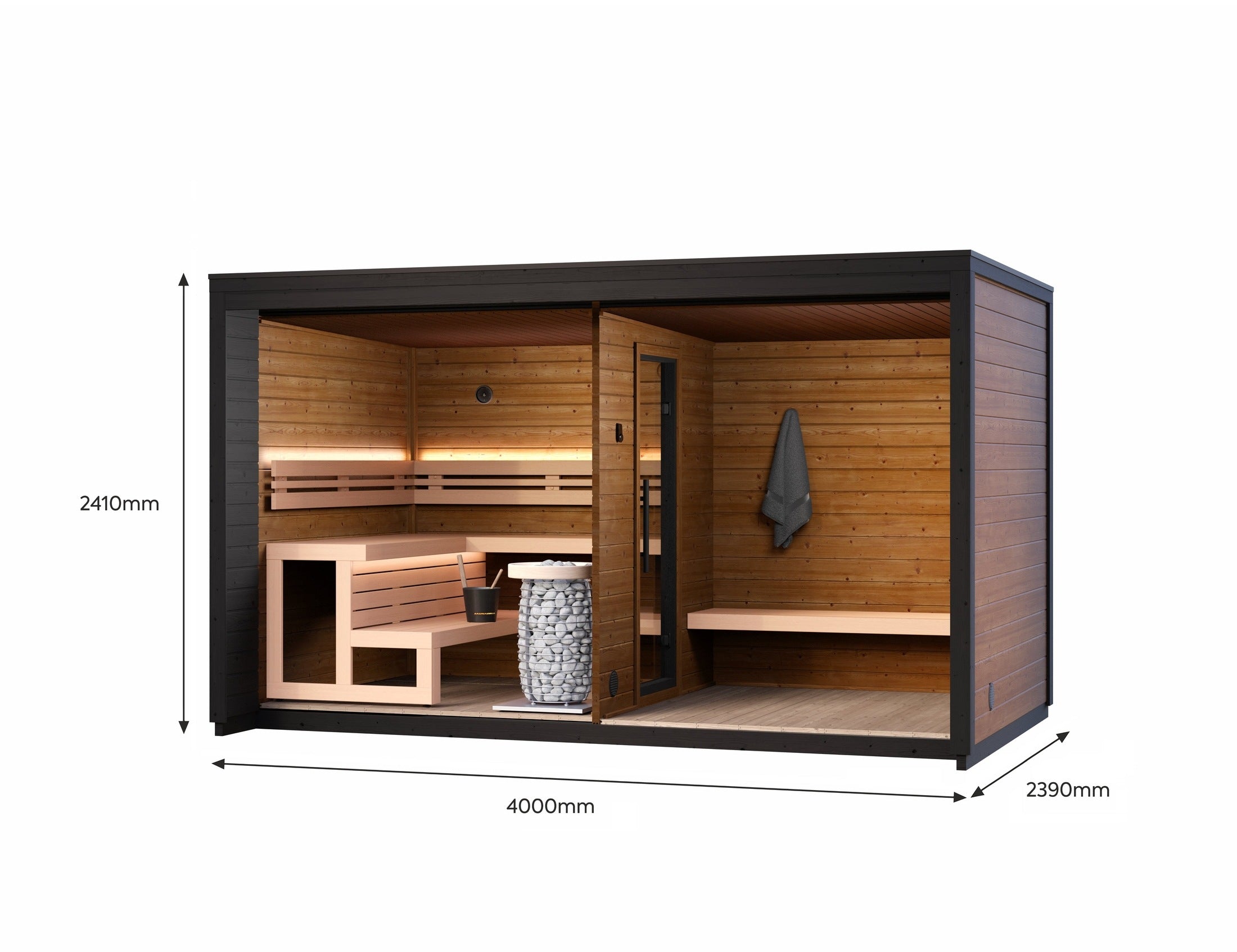 Leil Patio L 5 Person Outdoor Sauna with Large Changing Room