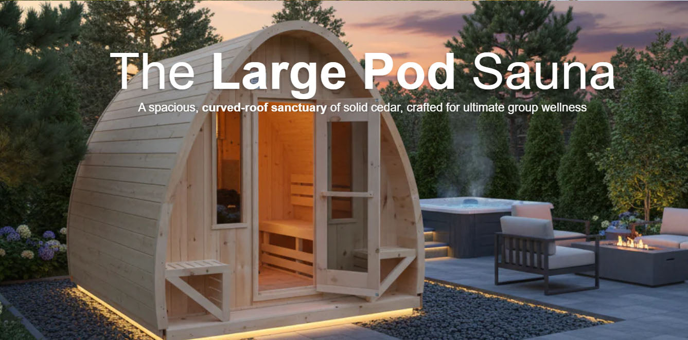 True North Canadian Made 4-8 Person Outdoor Traditional Large Pod Sauna