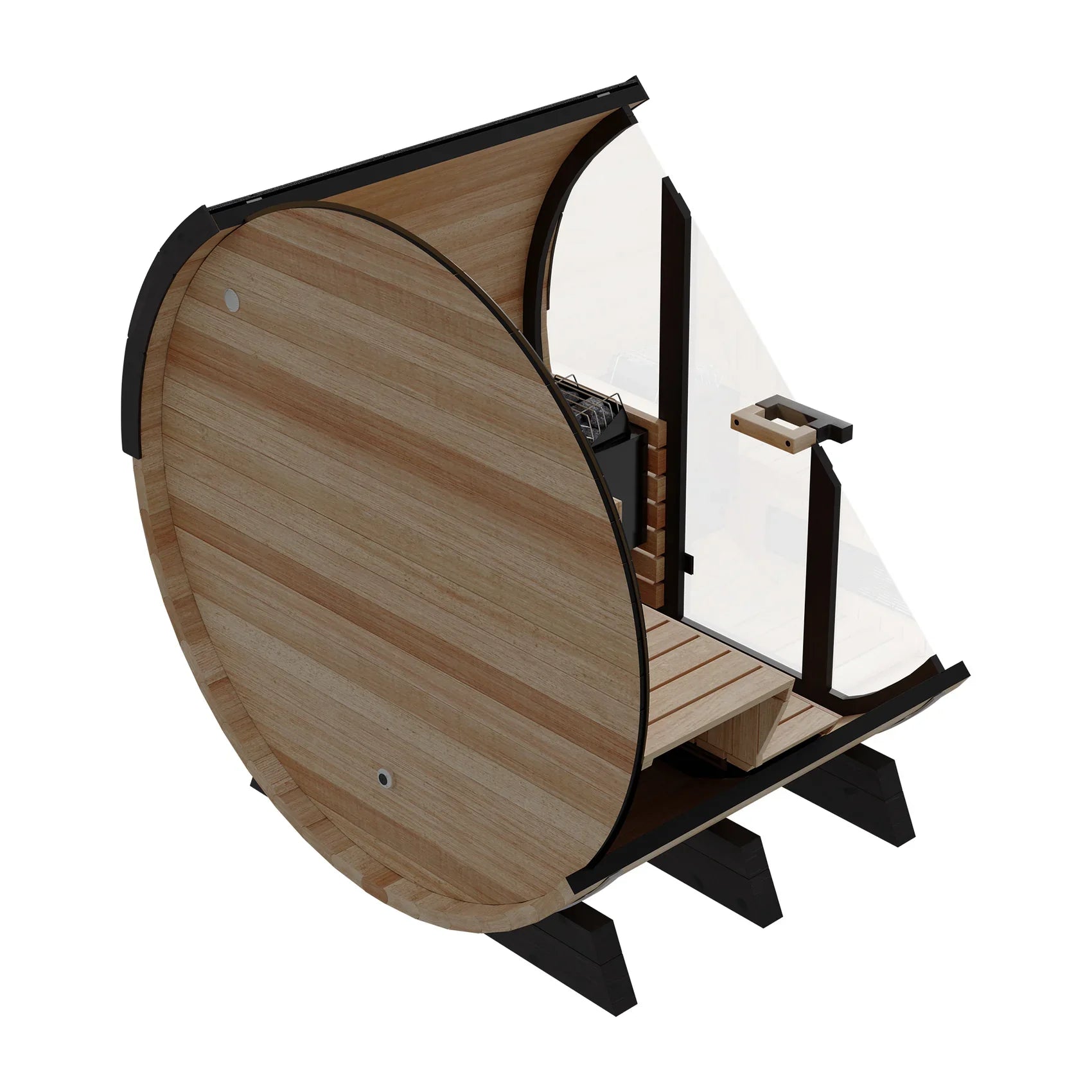 Finnmark FD-7 Outdoor Hybrid Infrared and Traditional 4-Person Thermo-Aspen Barrel Sauna