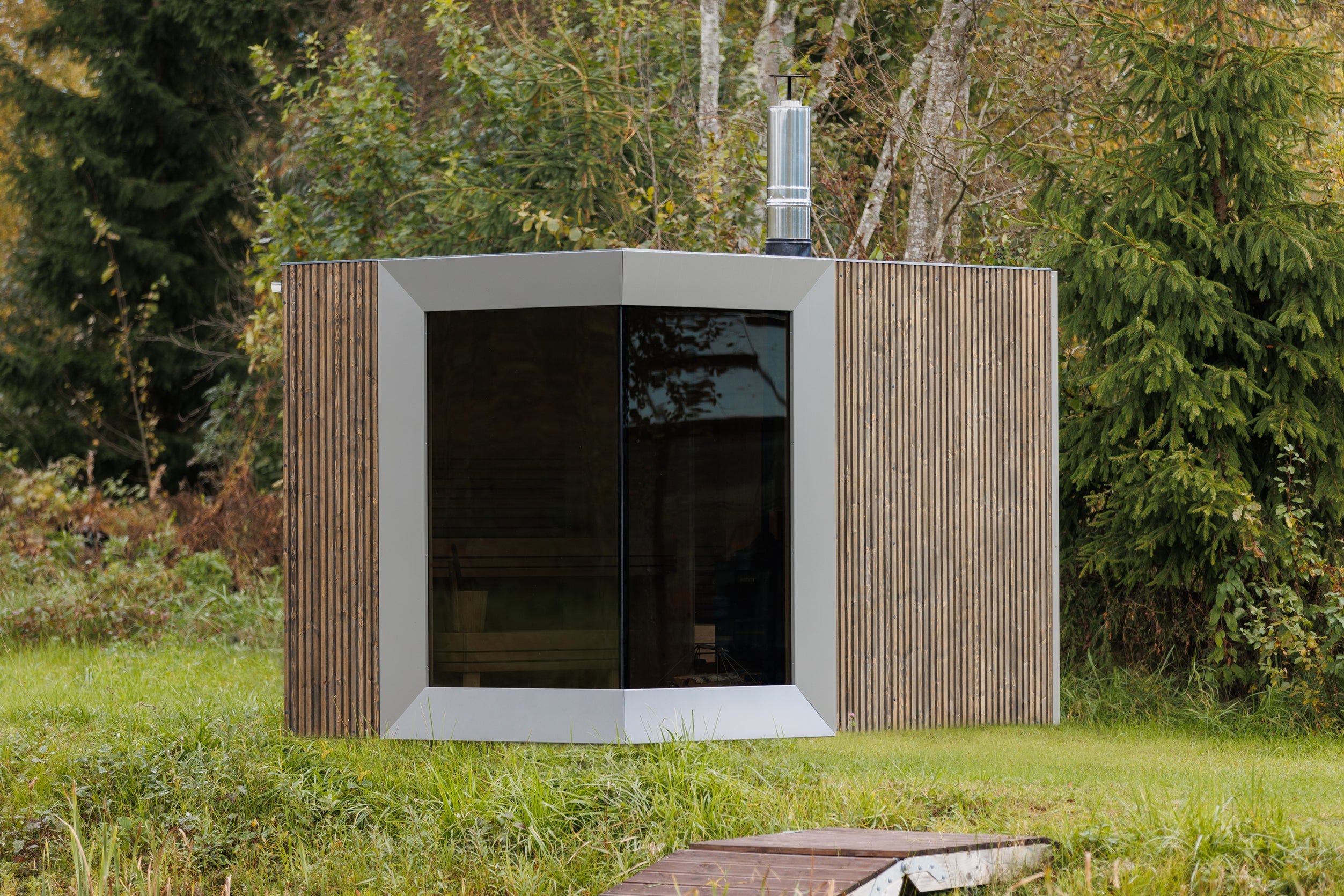 Genevas Zermatt Pre-Assembled Outdoor Sauna Cabin with Changeroom