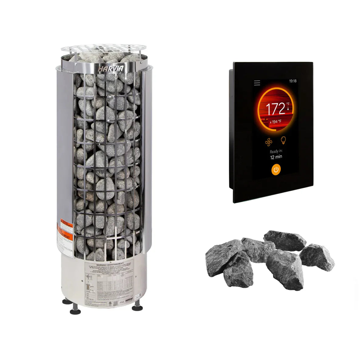 Harvia Sauna Heater Fenix FX30 WiFi Control Package Harvia Cilindro PC60E Sauna Heater Package