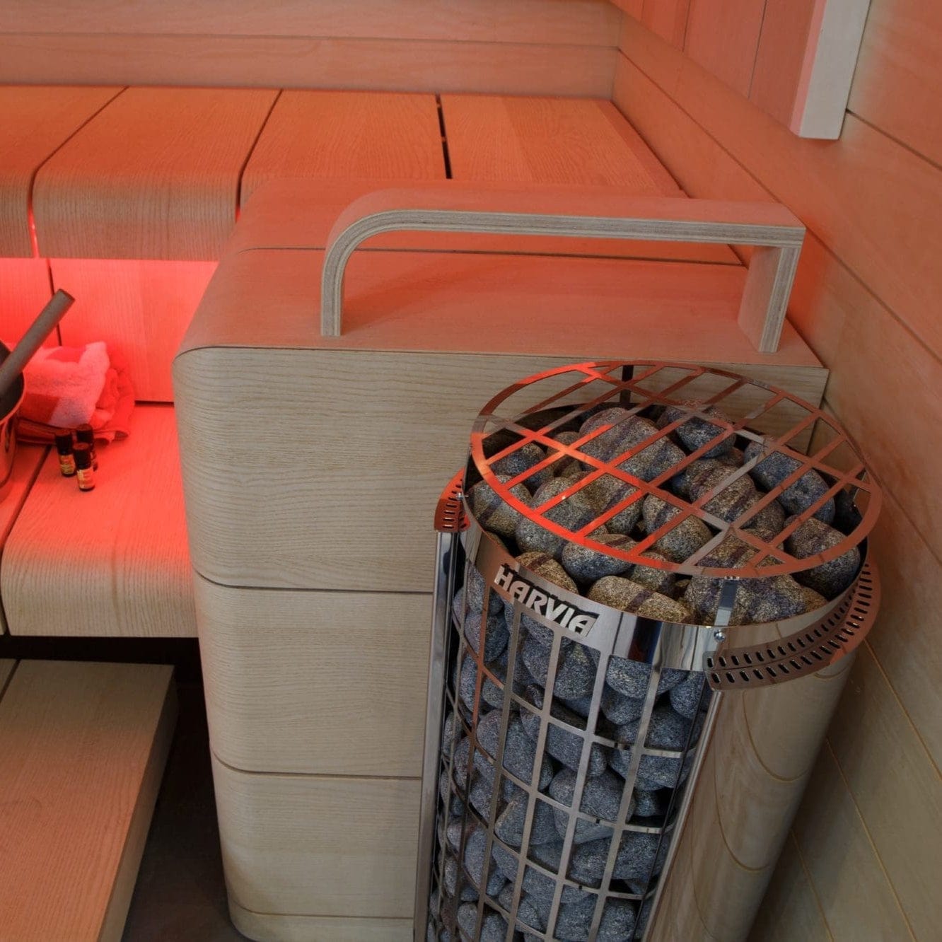 Harvia Cilindro PC60 6 kW Electric Sauna Heater w/ Built-In Controls