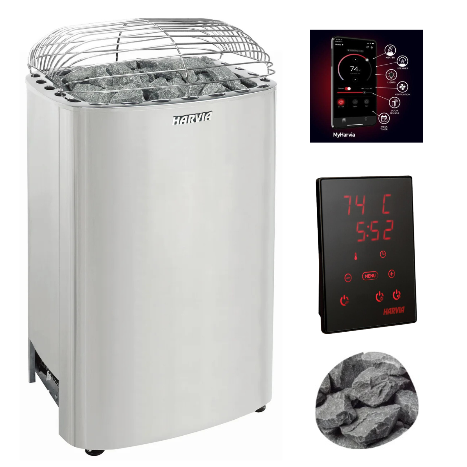 Harvia Club K15G Electric Sauna Heater Package