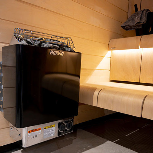 Harvia KIP80B 8 kW Electric Sauna Heater w/ Built-in Controls Black