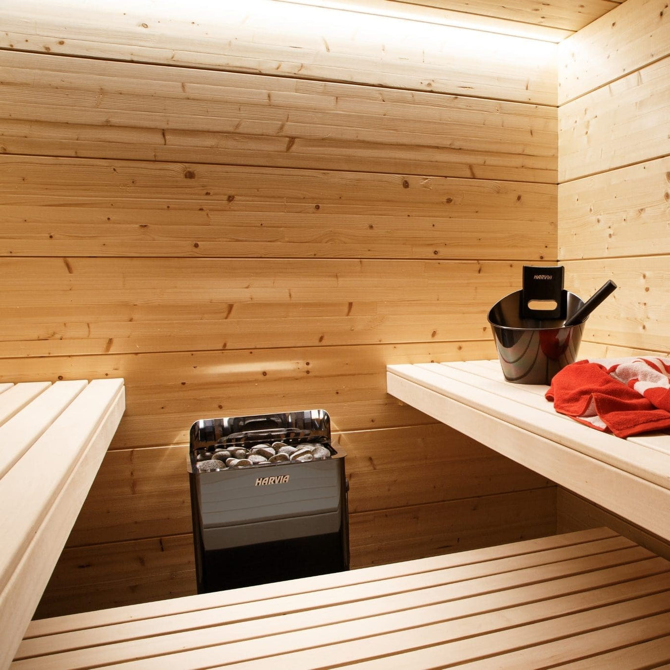 Harvia The Wall Series, 8kW, Black Stainless Steel Sauna Heater, 240V 1PH HSW8U1B
