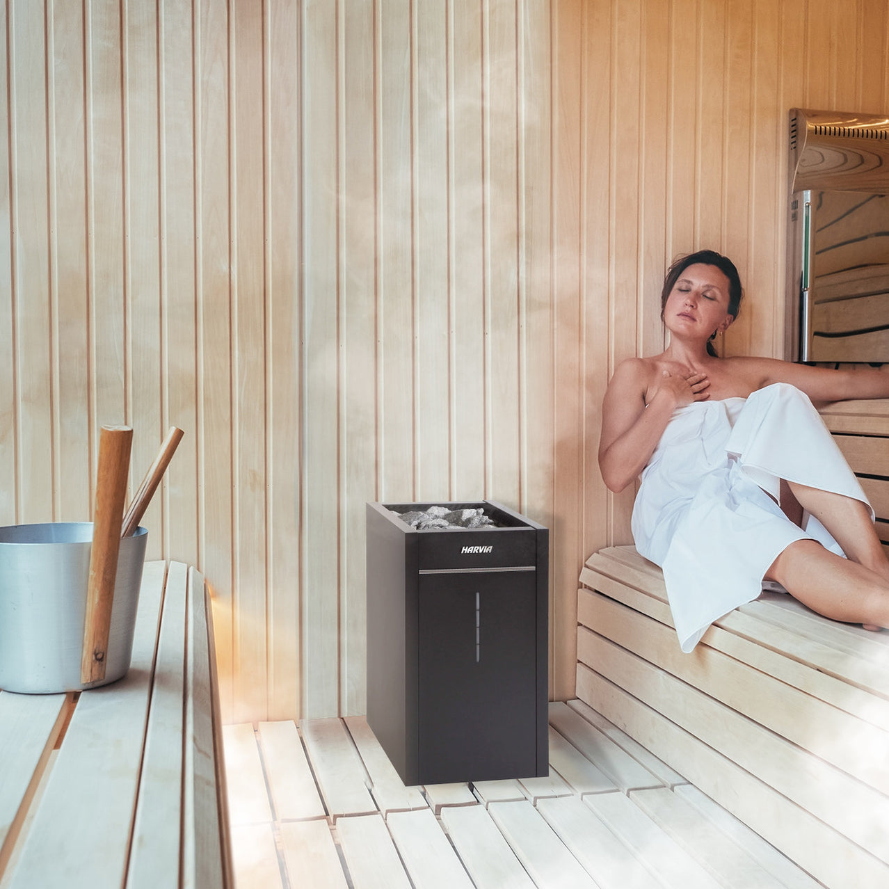 Harvia Virta Combi HL110SA Steamer & Electric Sauna Heater Package