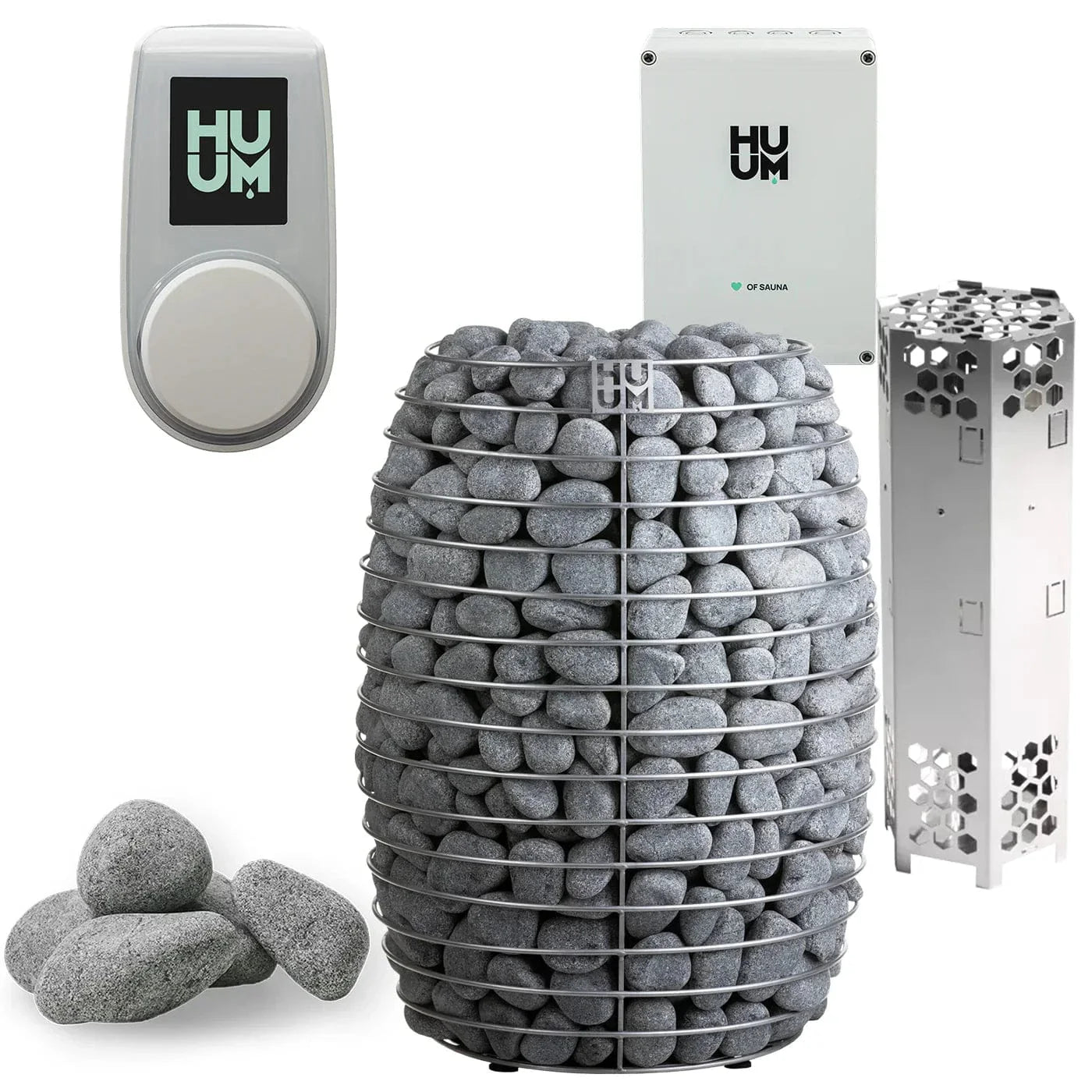HUUM Sauna Heater UKU Local with White Case HUUM HIVE 15.0kW Electric Sauna Heater Package