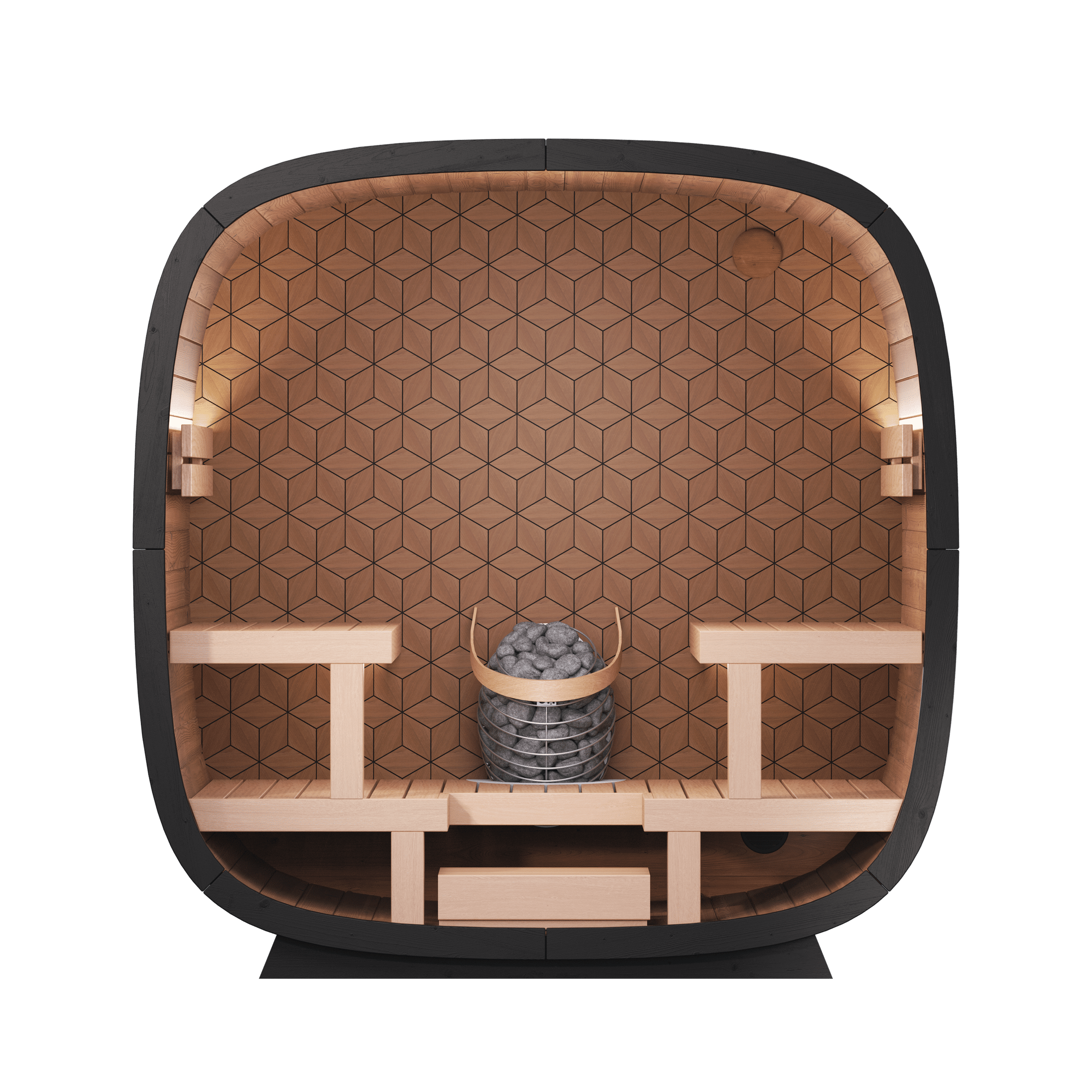 Leil Black Cube Premium 4-Person Outdoor Sauna Kit
