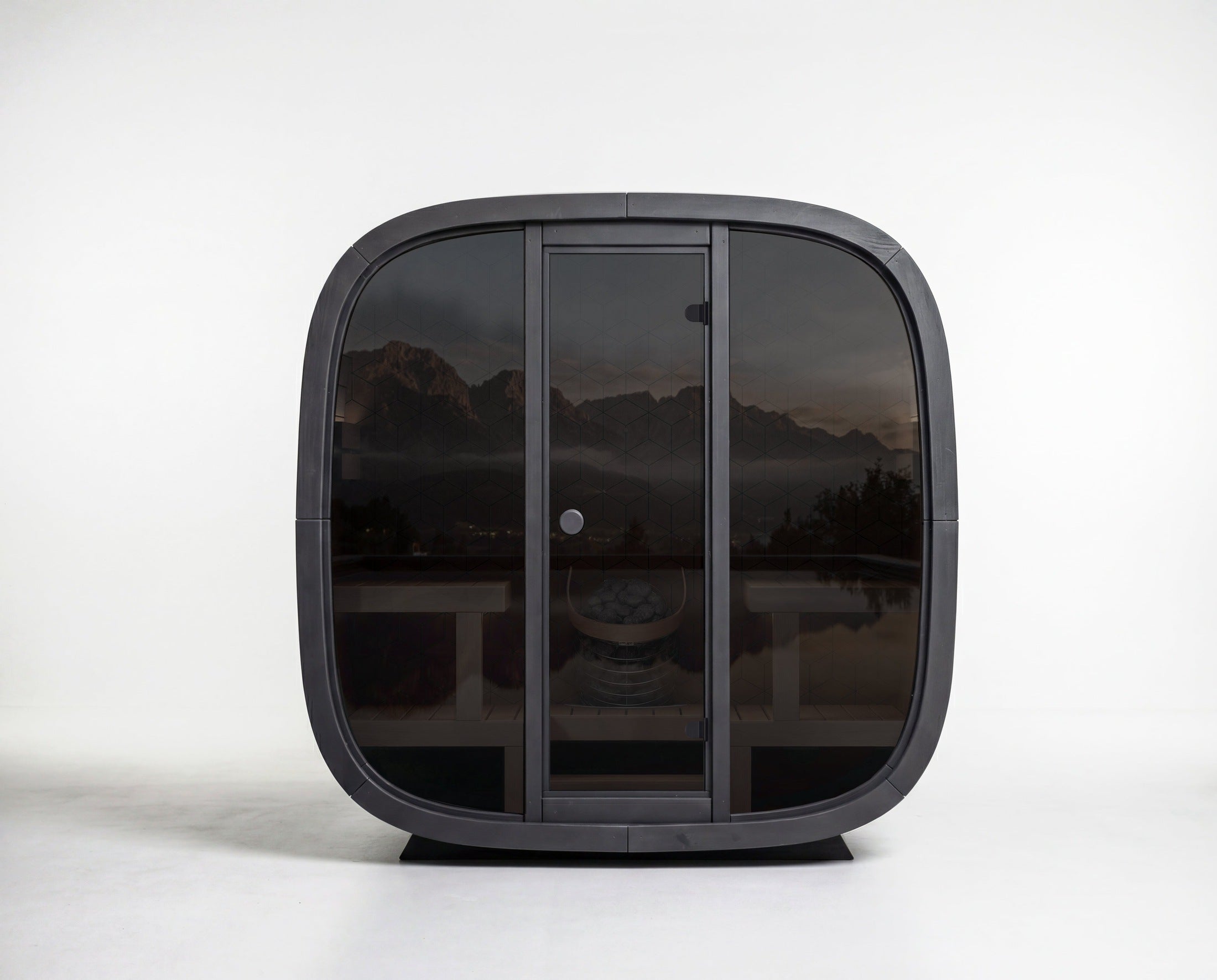Leil Black Cube Premium 4-Person Outdoor Sauna Kit