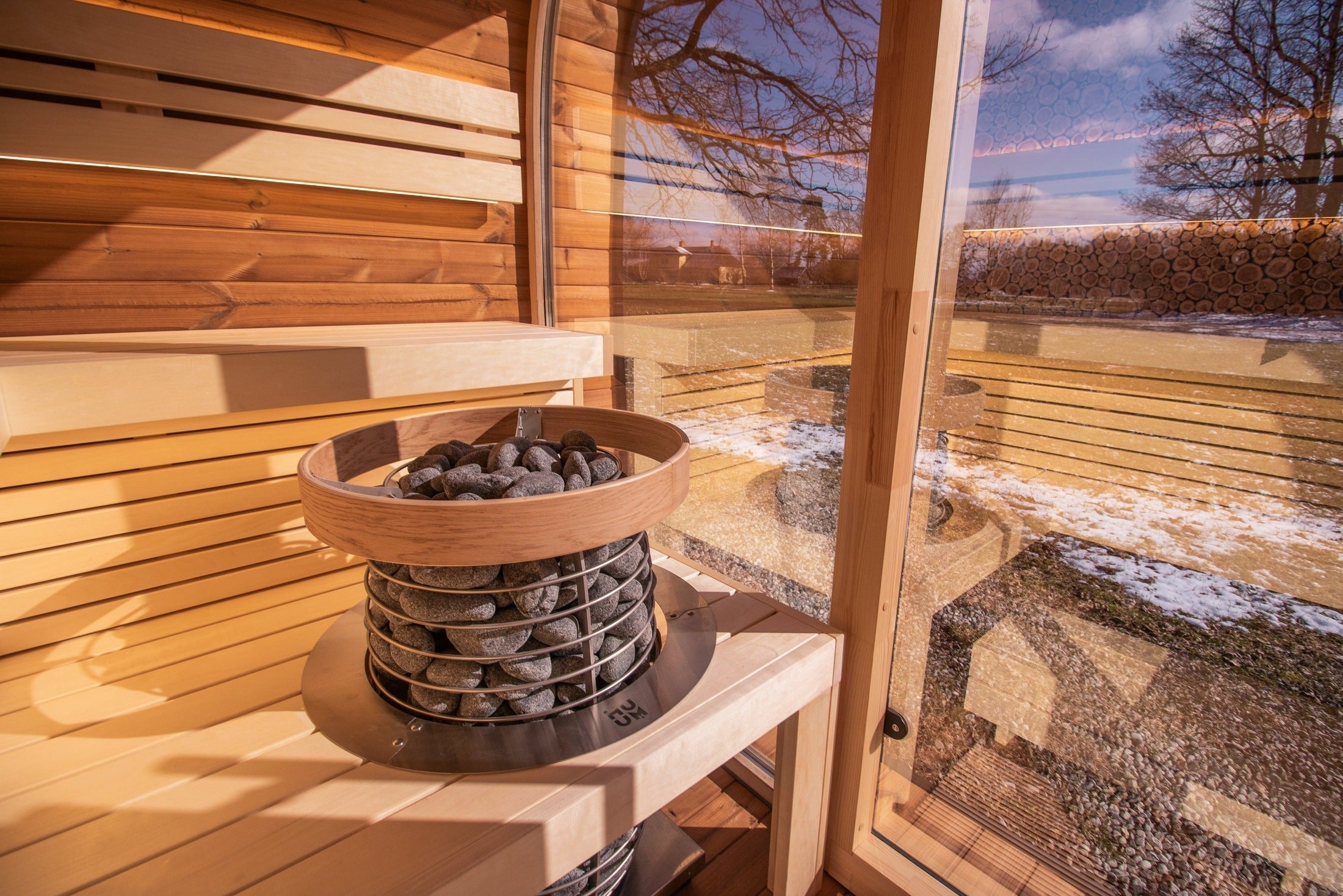 Leil Round Cube Relax Outdoor Sauna 6 Person