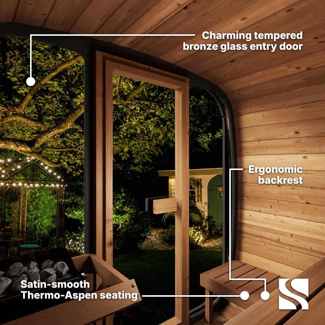 SaunaLife Model CL5G 4 Person Cube Series Outdoor Sauna Kit