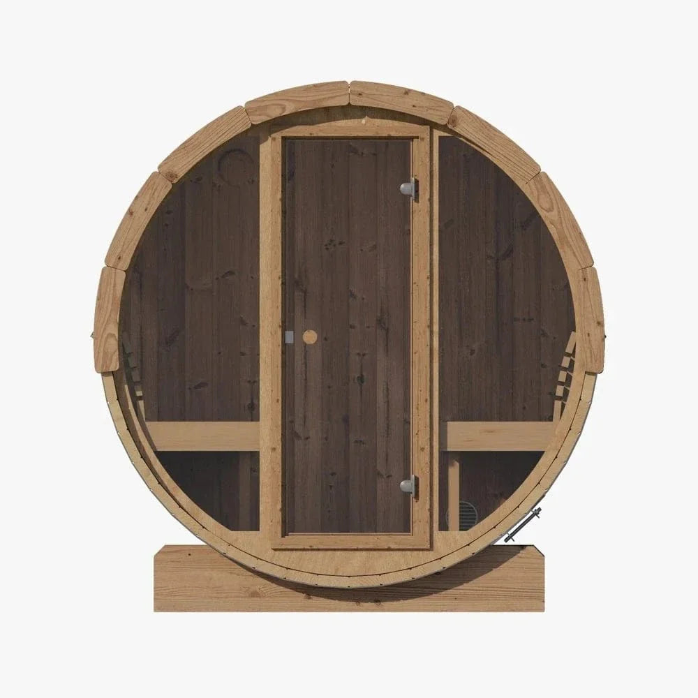 SaunaLife Model E8G 6 Person Barrel Sauna w/ Glass Front