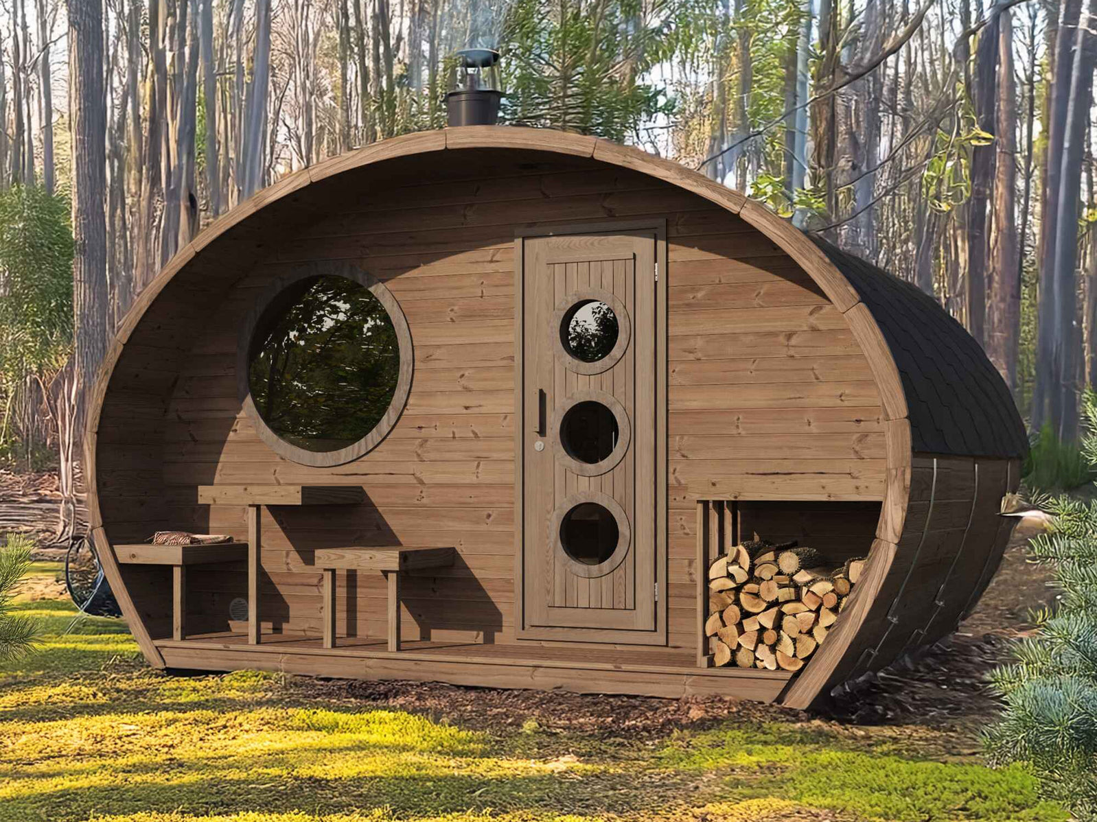 SaunaLife Model G11 8 Person Garden Series Outdoor Sauna