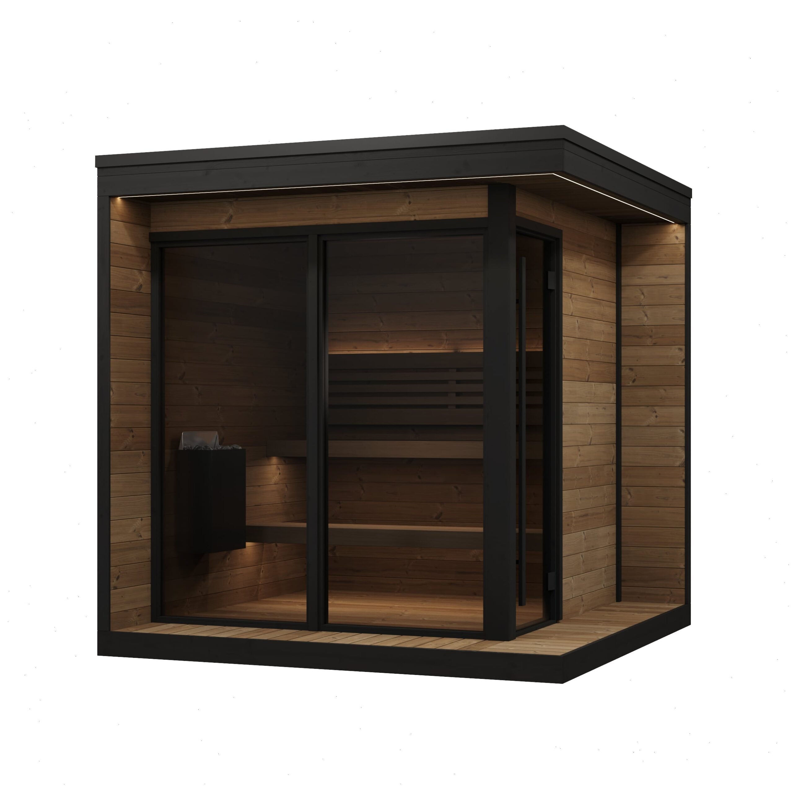 SaunaLife Model GL6 6 Person Garden Luxury Series Outdoor Sauna Kit