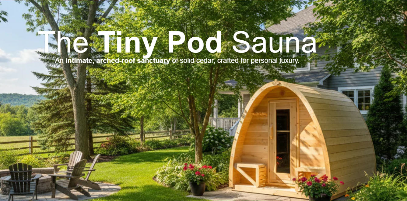 True North Canadian Made 4-8 Person Outdoor Traditional Tiny Pod Sauna
