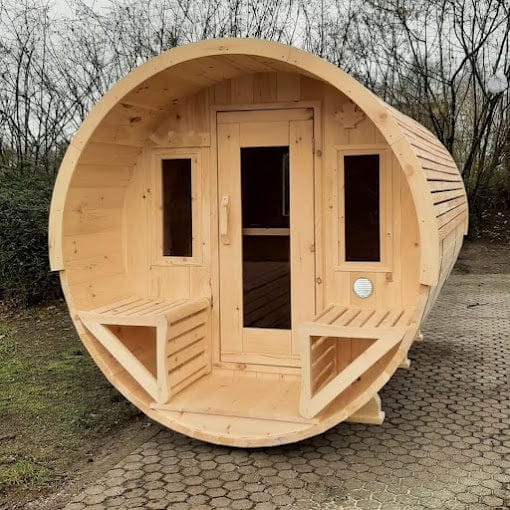 True North Canandian Made 6-8 Person 9' Long Outdoor Traditional Barrel Sauna
